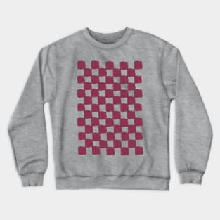 small checkered burgundy, Checkerboard Check Checkered, small checks, wine, plum, burgundy, western, prairie, aesthetic, retro, vintage, cowgirl Crewneck Sweatshirt